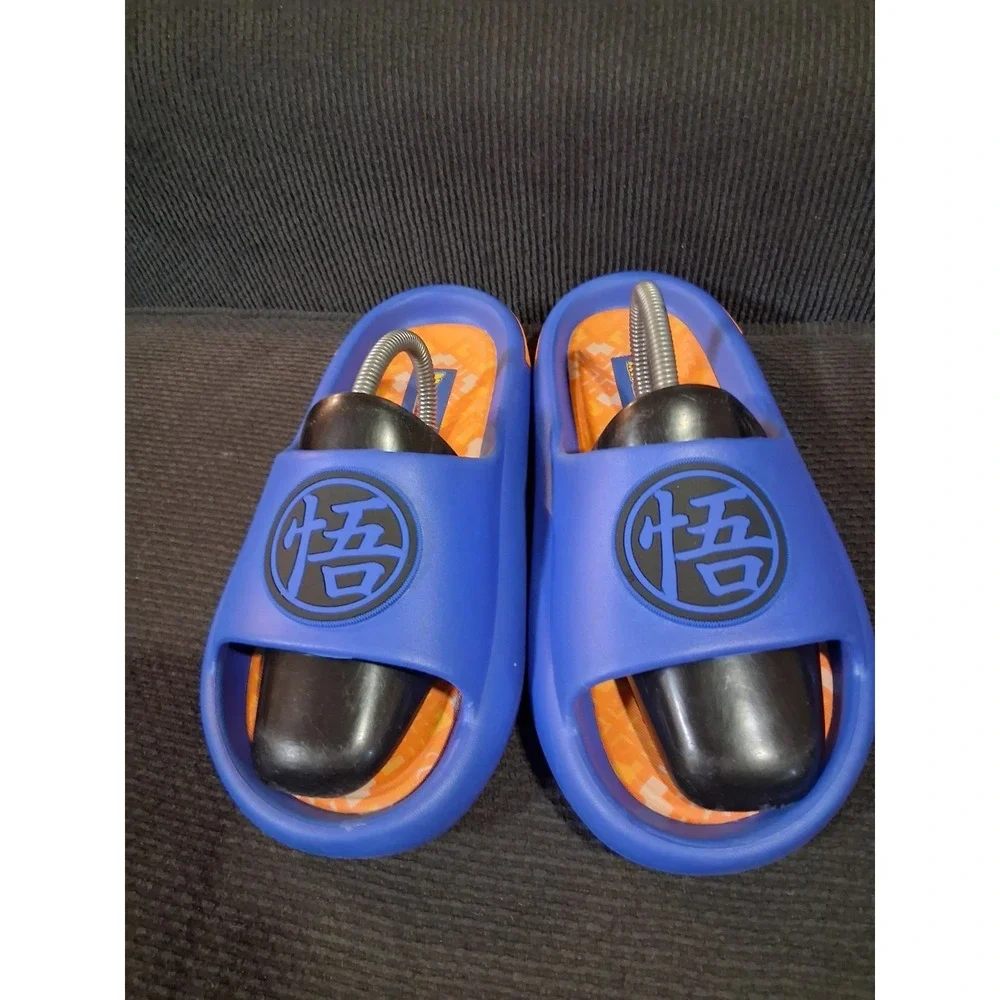 Dragon Ball Z Shoes Mens Size 8 Blue Goku Slide Sandals‎ Jiren Cell Majin Buu